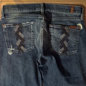 7 For All Mankind Dark Blue Boot Cut Jeans. Vintage. Low rise